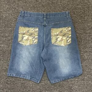 Blue revolution denim shorts with